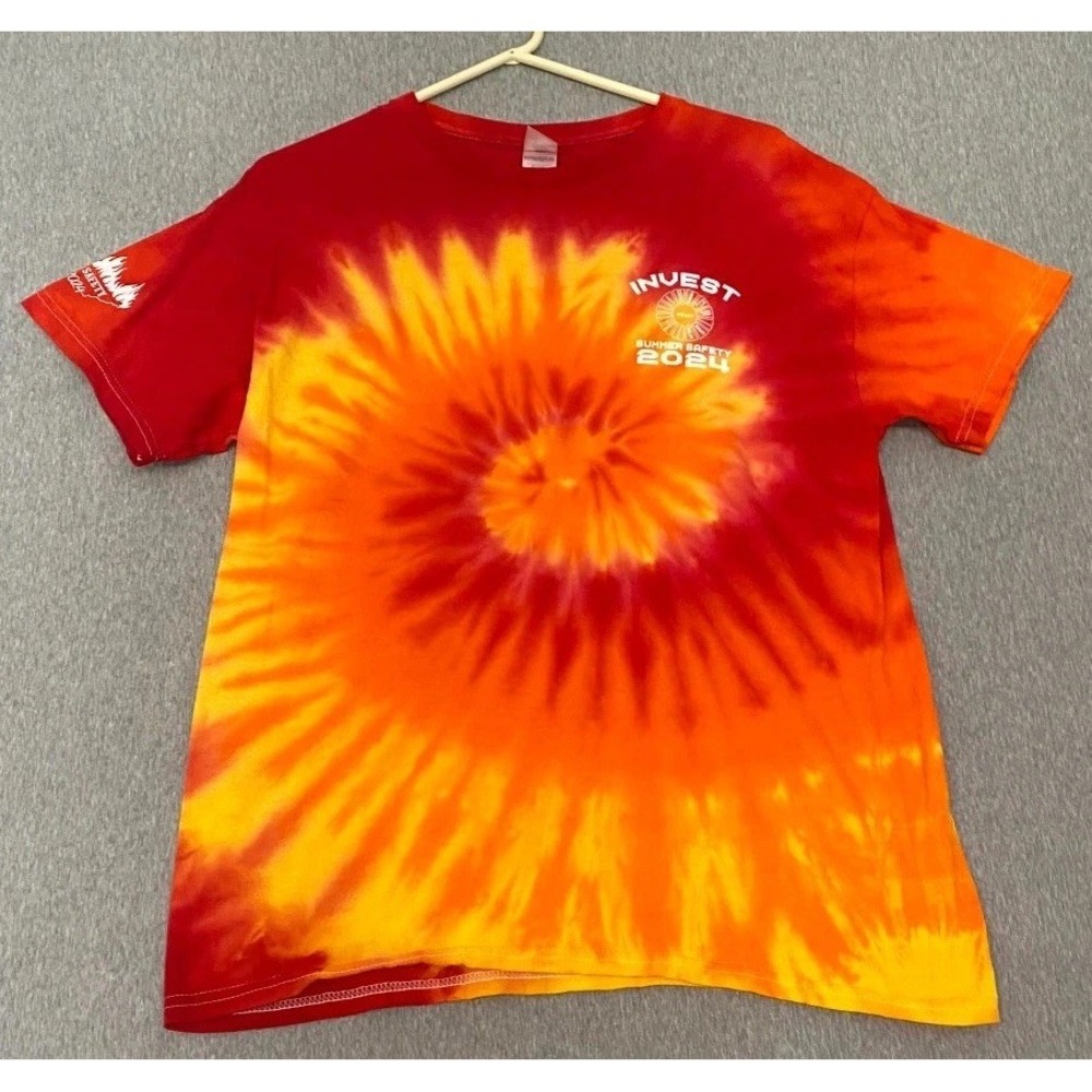 Colortone T Shirt Boy Large Multicolor Tie Dye Graphic Invest Summer Safety 2024